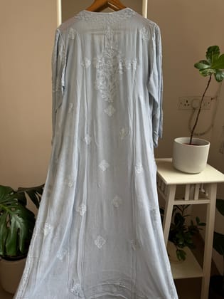 Viscose Kurti with Pearl  Work - Grey-Grey / Viscose / L