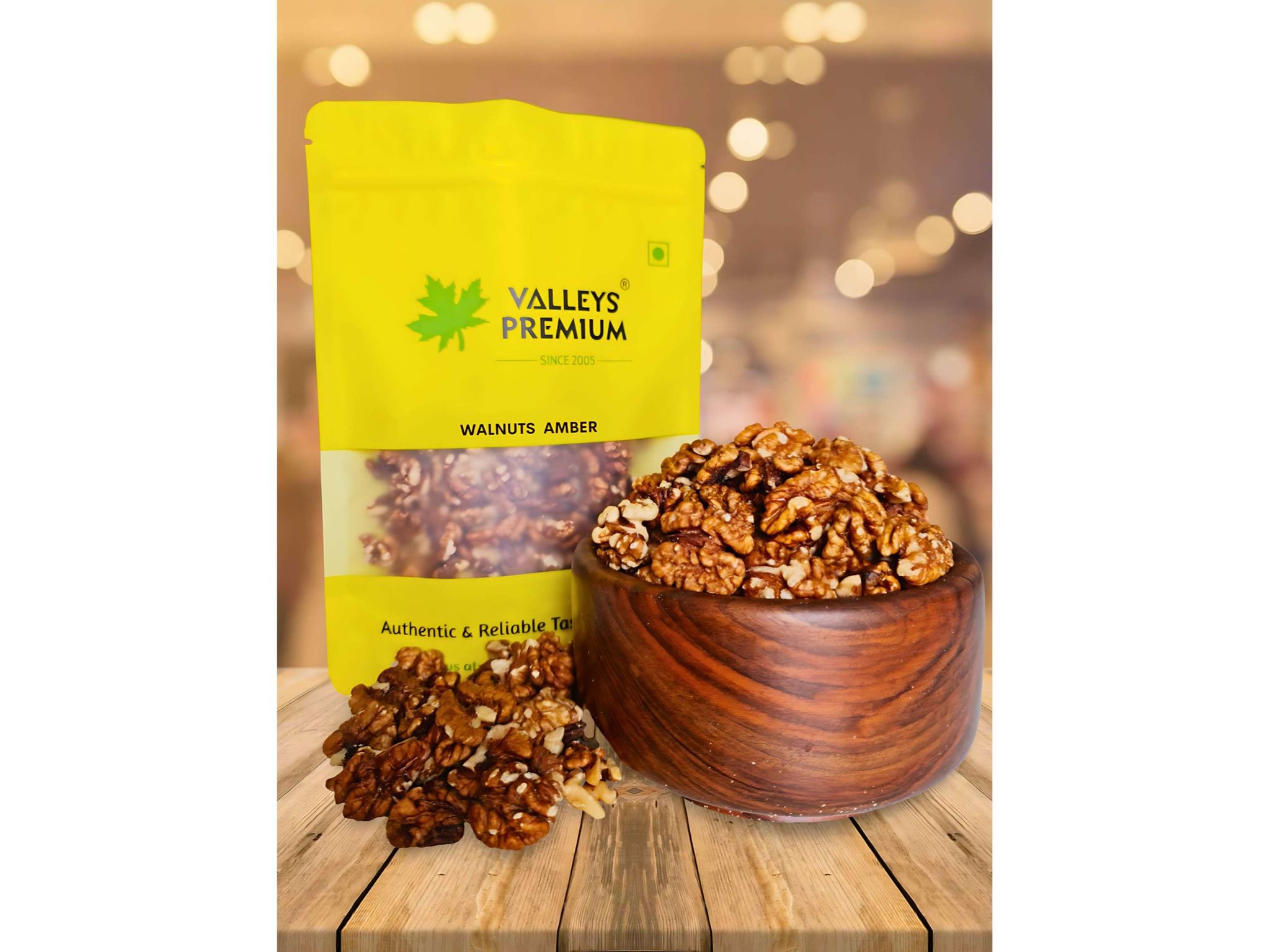 Valleys Premium Kashmiri Amber Walnut Kernels Vaccum Pack (AKHROT GIRI) - 400 Gram