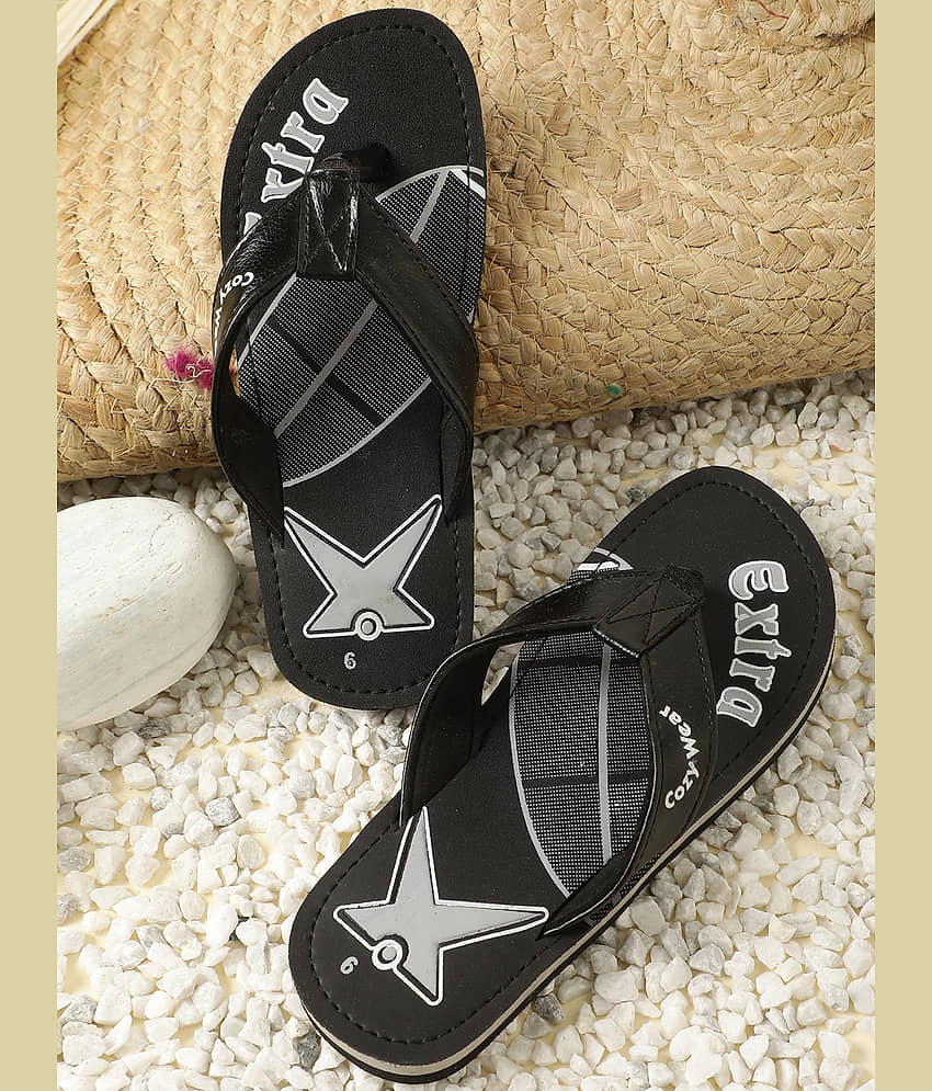 Cozy Wear Black Flip Flops