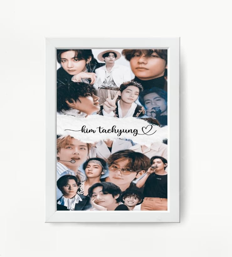NOKKES Bts Army Bangtan Boy V suga J-Hope Jungkook Jin Jimin Rm 5X7 Inch Size Photo Frame Photo Home Office_EQW301