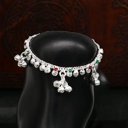 5.5" inches long handmade solid sterling silver baby kids ankle bracelet elegant dainty customized charm bracelet unisex baby jewelry ank426