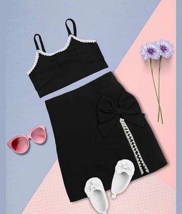 Addyvero Pack of 1 Girls Polyester Top With Skirt ( Black )
