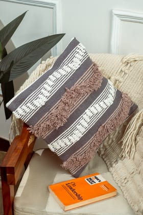 Soft Hues Handloom Cushion Cover (Set of 2)-Set of 2 / 40 x 40