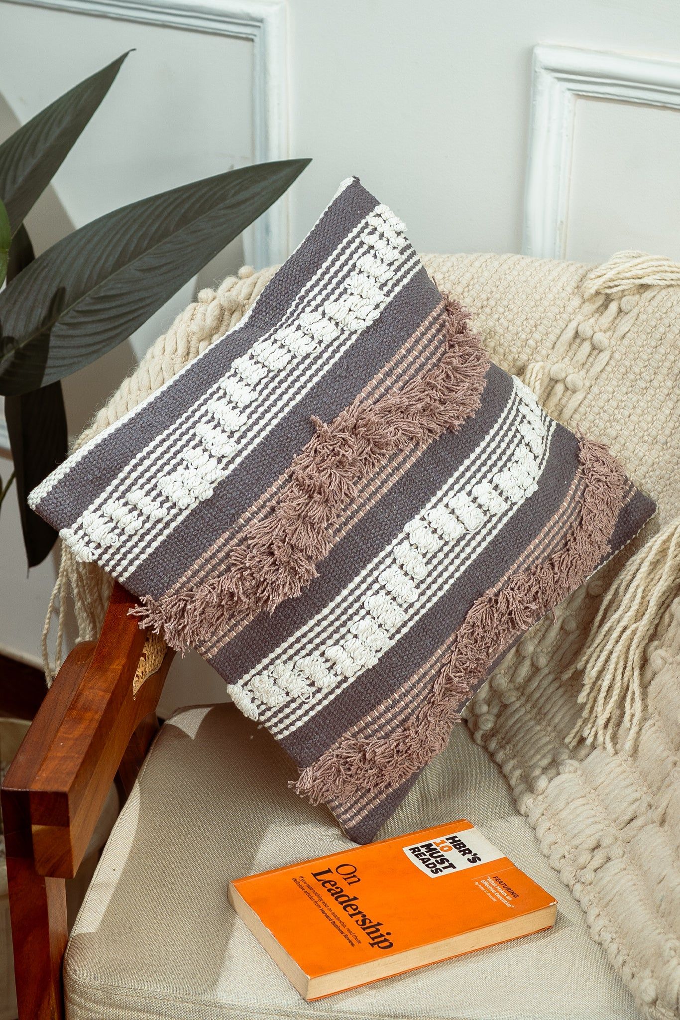 Soft Hues Handloom Cushion Cover (Set of 2)-Set of 2 / 40 x 40