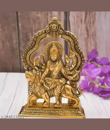 Basukiya Aluminium Goddess Durga Idol ( 10 cm )