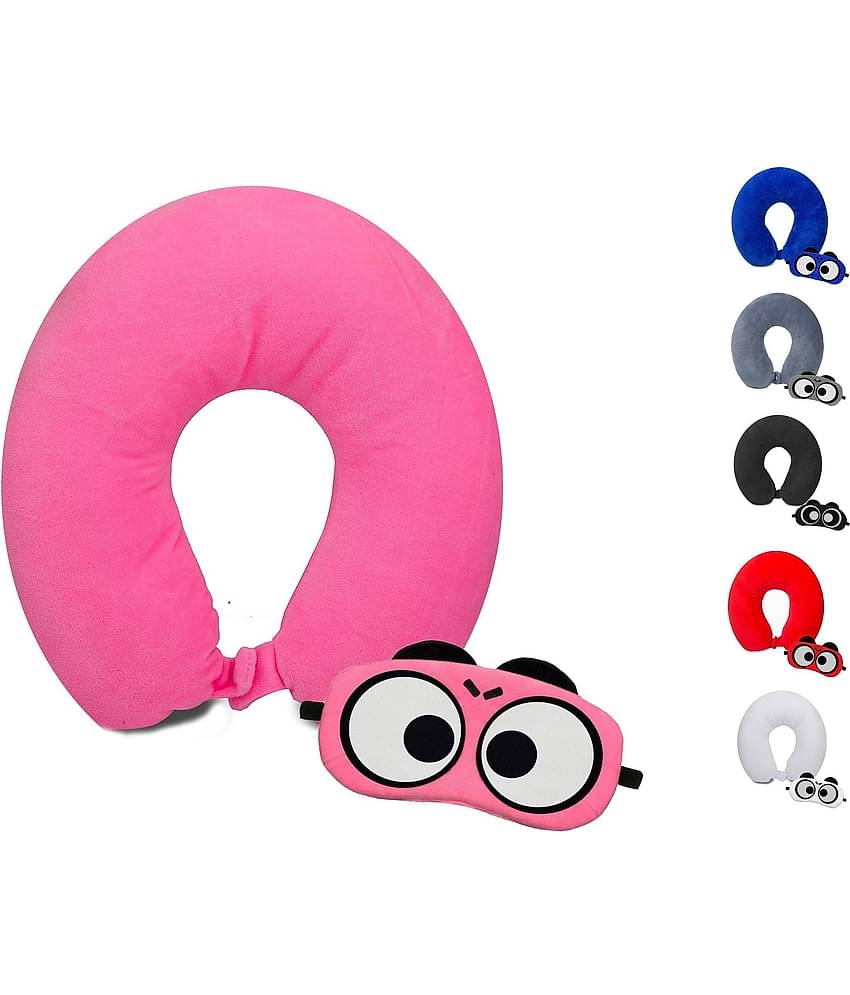 JUZZII Pink Neck Pillow,Eye Shade ( Pack of 2 )