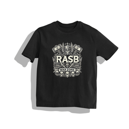 "RASB METALIC 03"Inspired T-Shirt - Round Neck Drop Shoulder Graphic Printed Oversized Cotton T-shirt-S / Black