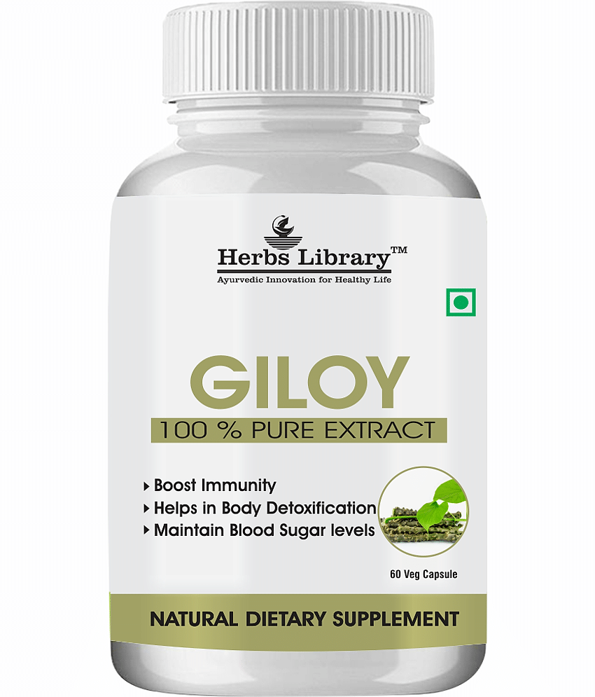 Herbs Library Giloy Immunity Booster Capsule, 60 Capsules (Pack of 1)