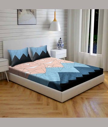 JDX Microfibre Abstract Printed Fitted ( Queen Size ) - Multi