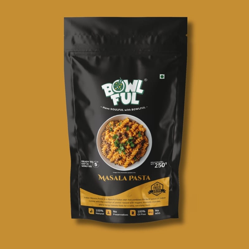 Bowlful Masala Pasta - 75g Net, Indian Style Spiced Pasta with Veggies