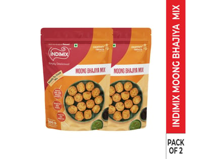 INDIMIX Instant Ready to Cook Moong Bhajiya Mix, Ready In 3 Steps, Healthy & Tasty 500g - Pack of 2