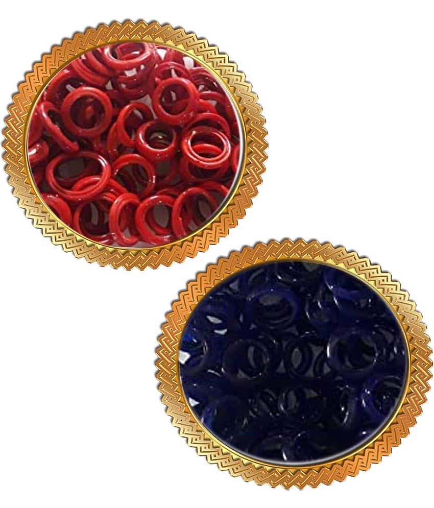 Chitti Gajulu - 108 Bangles - Small Pooja Bangles - Small Bangles for Lakshmi Pooja - 2 Sets - Blue + Red