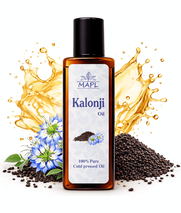 MAPL Kalonji (Black Seed) Oil Cold Pressed Pure Natural Oil for Hair Strength Support, Skin Glow, Immunity & Overall Health Wellness - 100ml