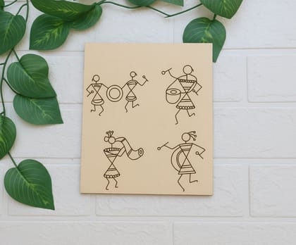Dbeautify's DIY Warli Tribal Musicians Painting Base