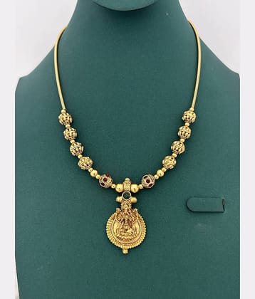 ROFARWORD Gold Brass Necklace Set ( Pack of 1 )