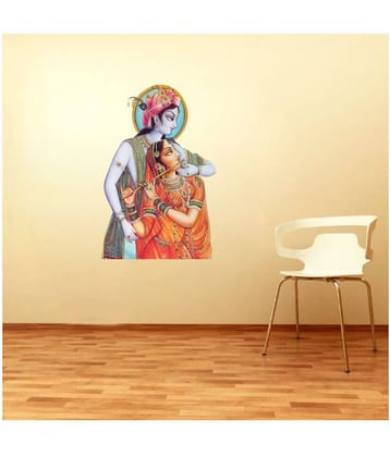 Decor Villa Radha Krishna Religious & Inspirational Sticker ( 38 x 58 cms )