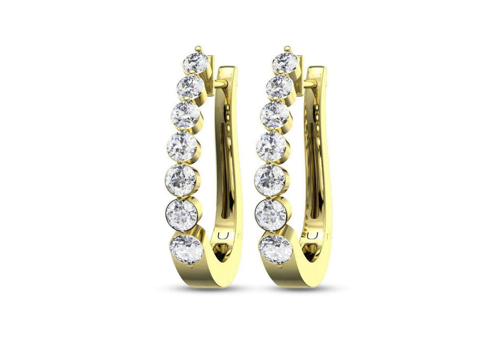 7 Stone Classic Hoop Earrings