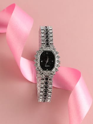 Embellished Block Oval Watch-Watches