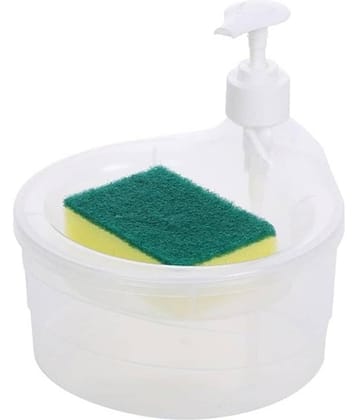 FIT4CHEF Transparent Polypropylene (PP) 1 - Soap Dispenser & Sponge ( Set of 1 )