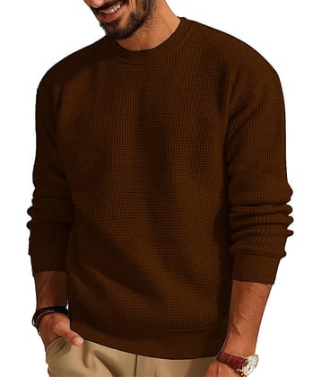 tysort Acrylic Round Neck Men's Full Sleeves Pullover Sweater - Teal ( Pack of 1 )