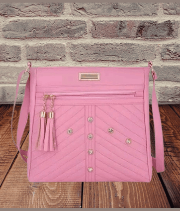 The monaina crapt Sling Bag PU Set of 1 ( Pink )