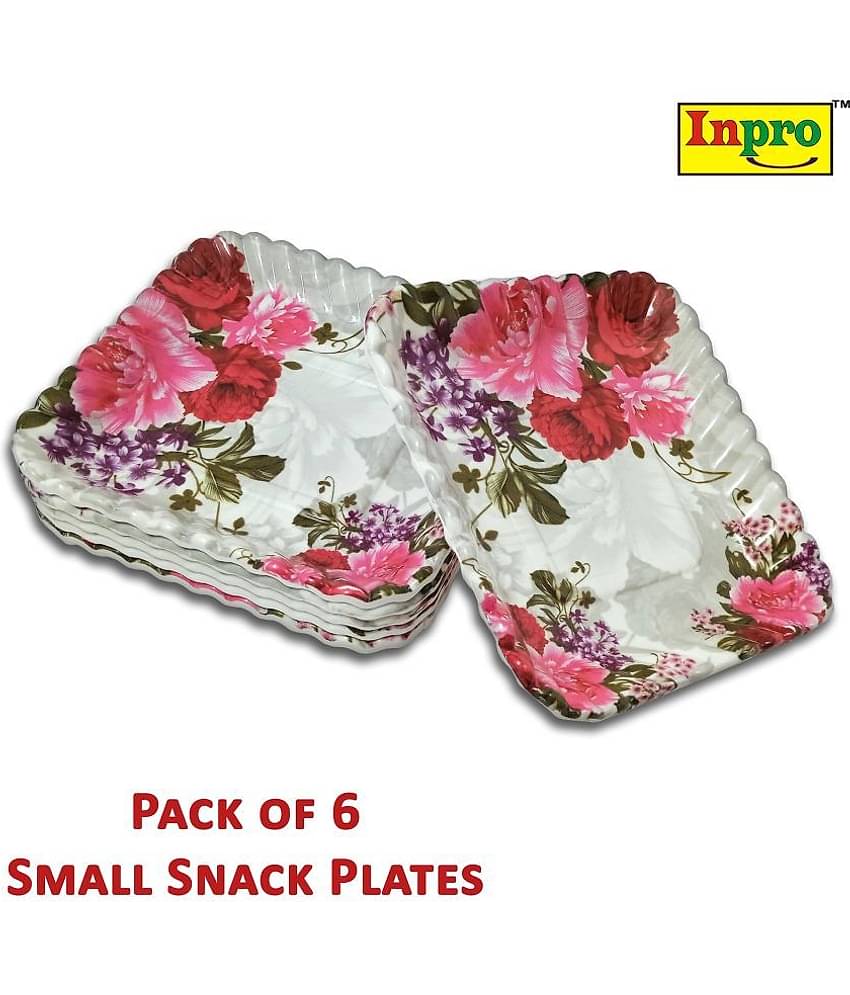 Inpro 6 Pcs Melamine Multi Color Quarter Plate