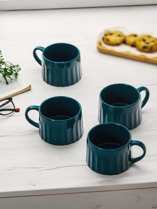 Ceramic Castleton Green Tea Cups (Pack of 4)