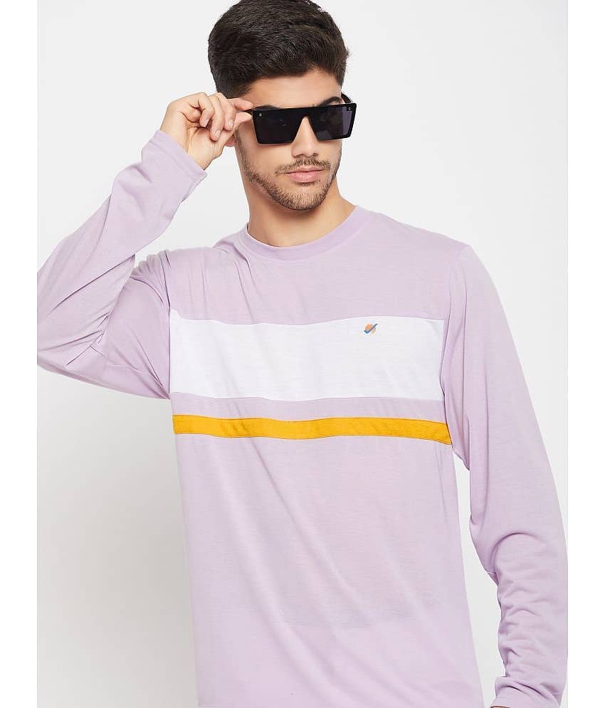 Auxamis Pack of 1 Cotton Blend Regular Fit Men's T-Shirt ( Lavender )