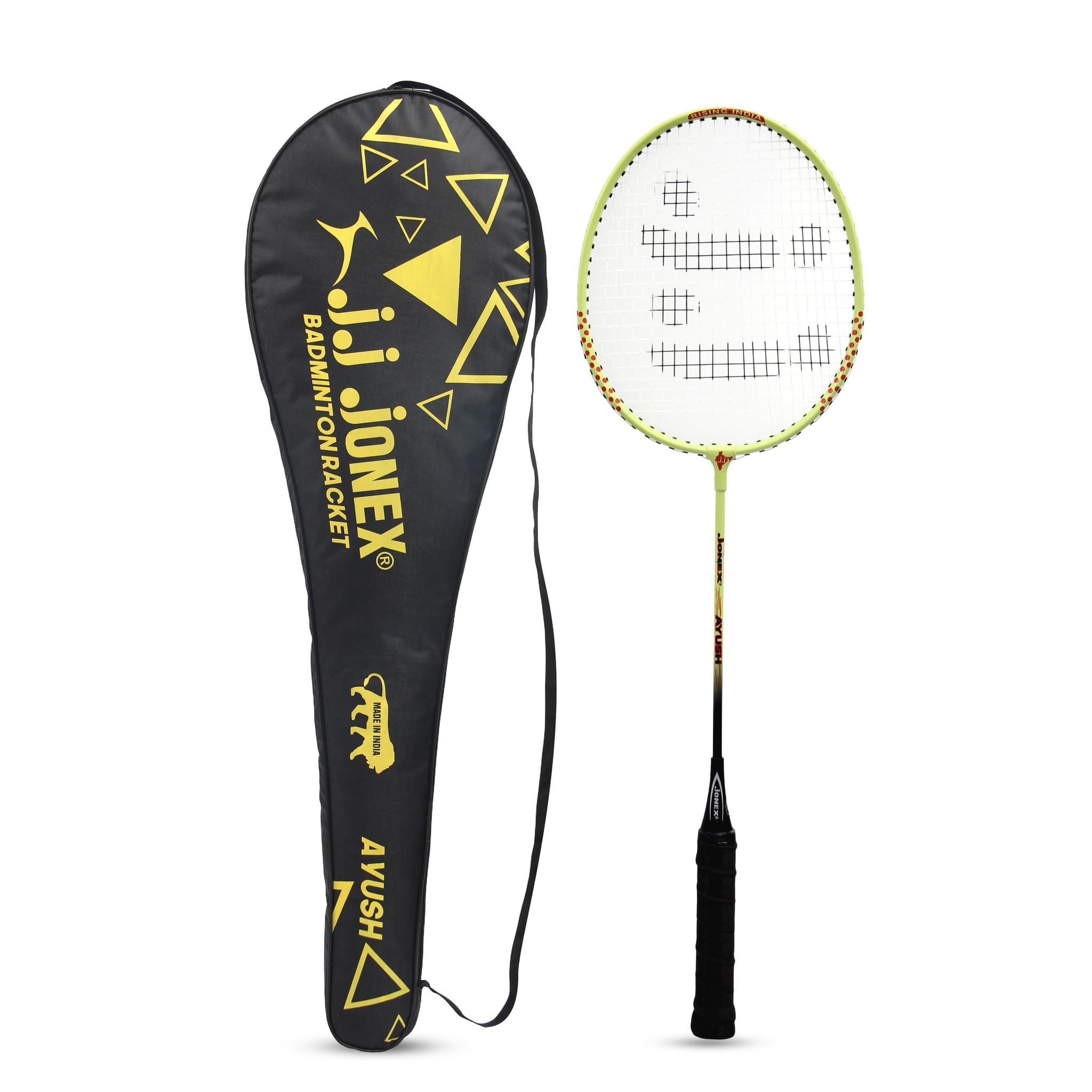 JJ Jonex Ayush Badminton Racket (Red Badminton Racket with Black Handle)