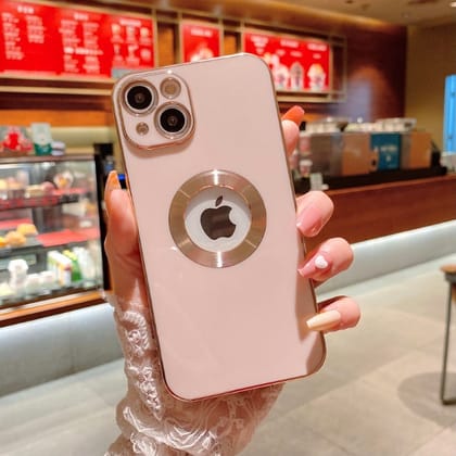 iPhone 12 Series Electroplating Case Side Crome with camera glass-iPhone 12 / Pink