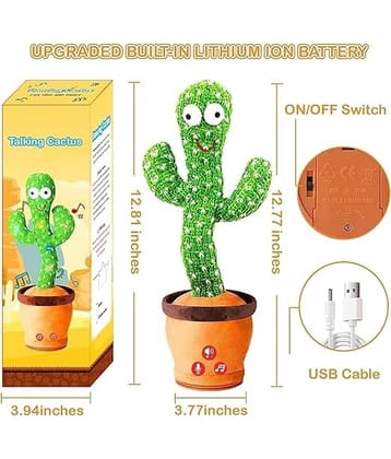 Eclet Dancing Cactus Toys For Voice Recording Repeats Toy Light & Sound Funny Play Toy  (Multicolor)set of 1