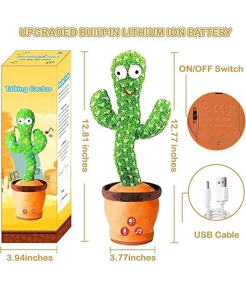Eclet Dancing Cactus Toys For Voice Recording Repeats Toy Light & Sound Funny Play Toy  (Multicolor)set of 1