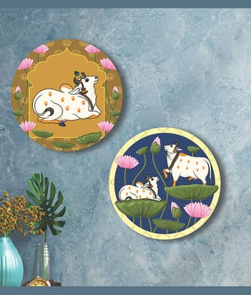Saf Pichwai Cow wall hanging MDF Painting