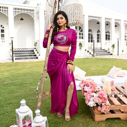 Starry Magenta Co-ord Set-XS