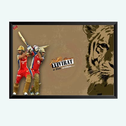 Nokkes Cricket IPL Virat kholi RCB Royal Challangers Team Photo Frame 8X12 Inch Size Photo Frame Photo Home Office_msd10