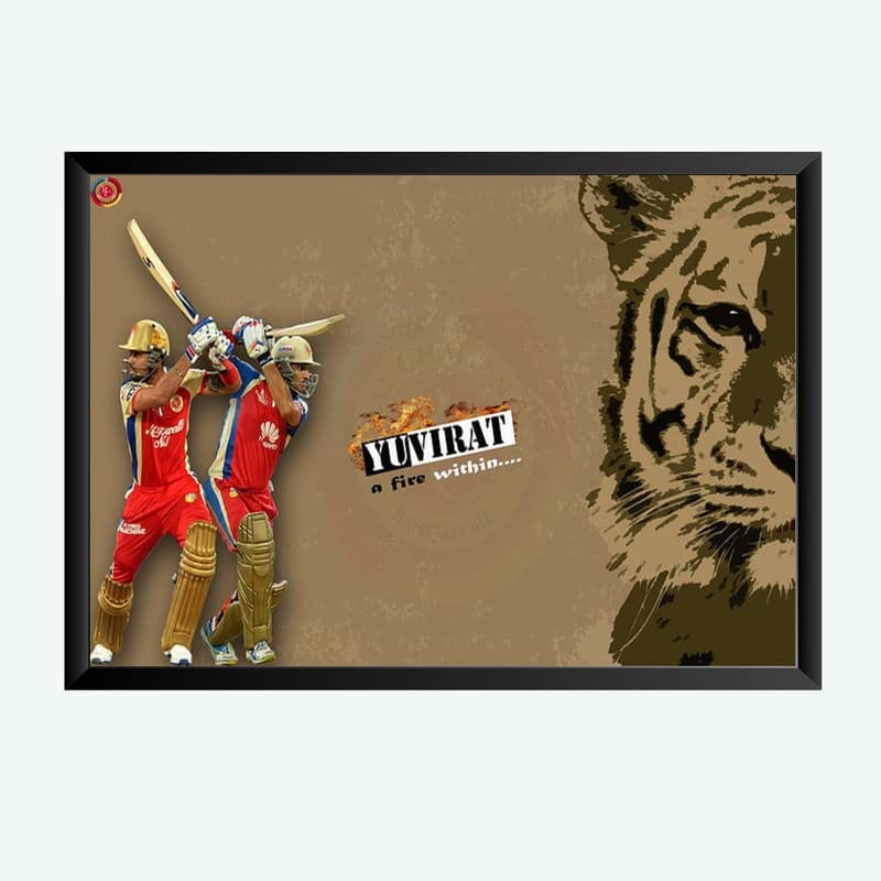 Nokkes Cricket IPL Virat kholi RCB Royal Challangers Team Photo Frame 8X12 Inch Size Photo Frame Photo Home Office_msd10