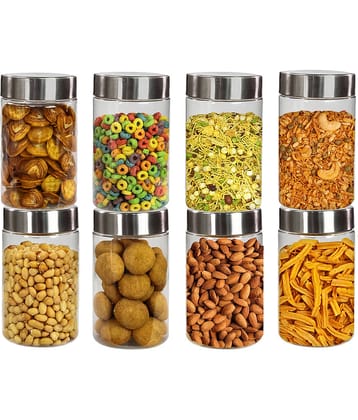 PearlPet Plusjar-750ml PET Transparent Multi-Purpose Container ( Set of 8 )
