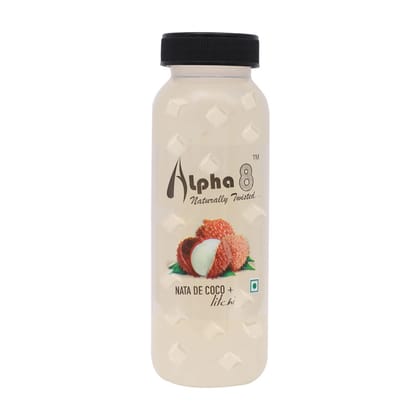 Alpha 8 Litchi Juice With Nata De Coco, 200 ml - Pack of 12