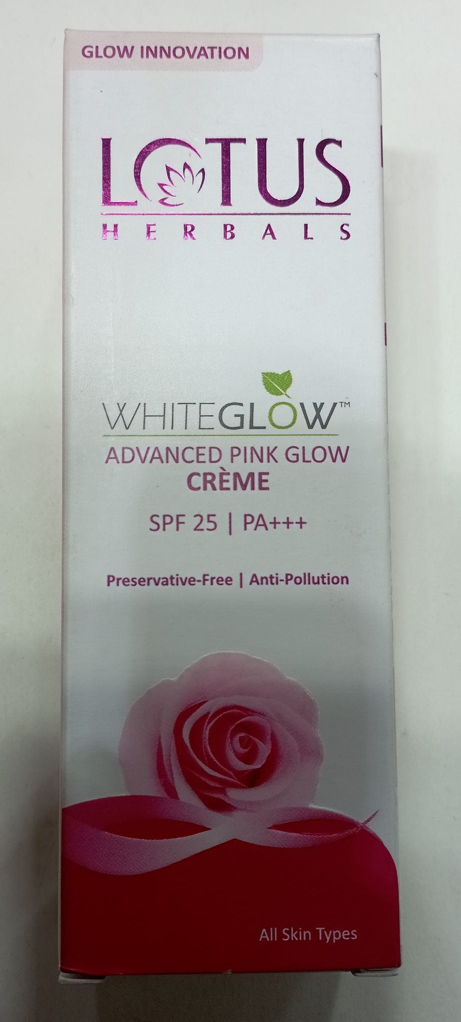 Lotus herbals white glow advanced pink glow cream SPF 25 pa+++ 18g
