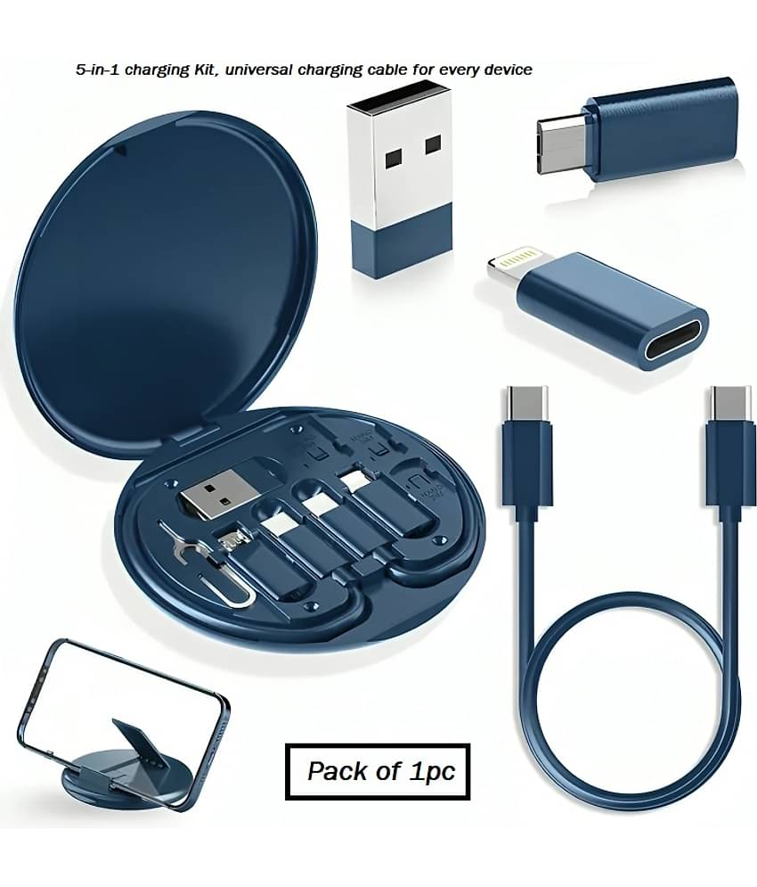 Multi-Type Charging Line Convertor USB Type C Adapter Tool Contains Sim Card Slot Tray Eject Pin, (Multi-Colour) (Pack of 1)