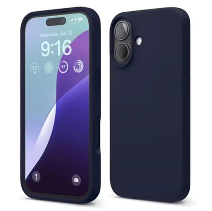 Kozykit Soft Silicone Case for iPhone 17  Navy Blue | Shockproof, Dustproof & Anti-Skid Phone Cover | Liquid Silicone Back Cover with Microfiber Lining | Slim Protective iPhone 17 Case