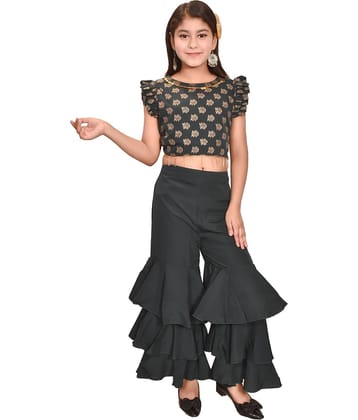 Arshia Fashions Pack of 1 Girls Crepe Top With Palazzo ( Purple )