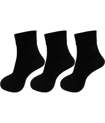 RC. ROYAL CLASS - Cotton Men's Solid Black Ankle Length Socks ( Pack of 3 )