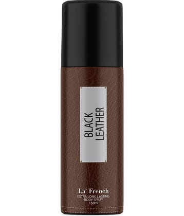 La French Black Leather Deodorant For Men , Long Lasting Deodorant Spray All Day Freshness , 150 ml (Pack of 1)