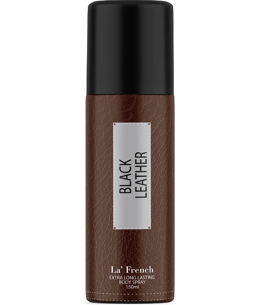 La French Black Leather Deodorant For Men , Long Lasting Deodorant Spray All Day Freshness , 150 ml (Pack of 1)