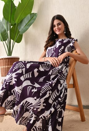 Purple Ruffle Dress-XXL
