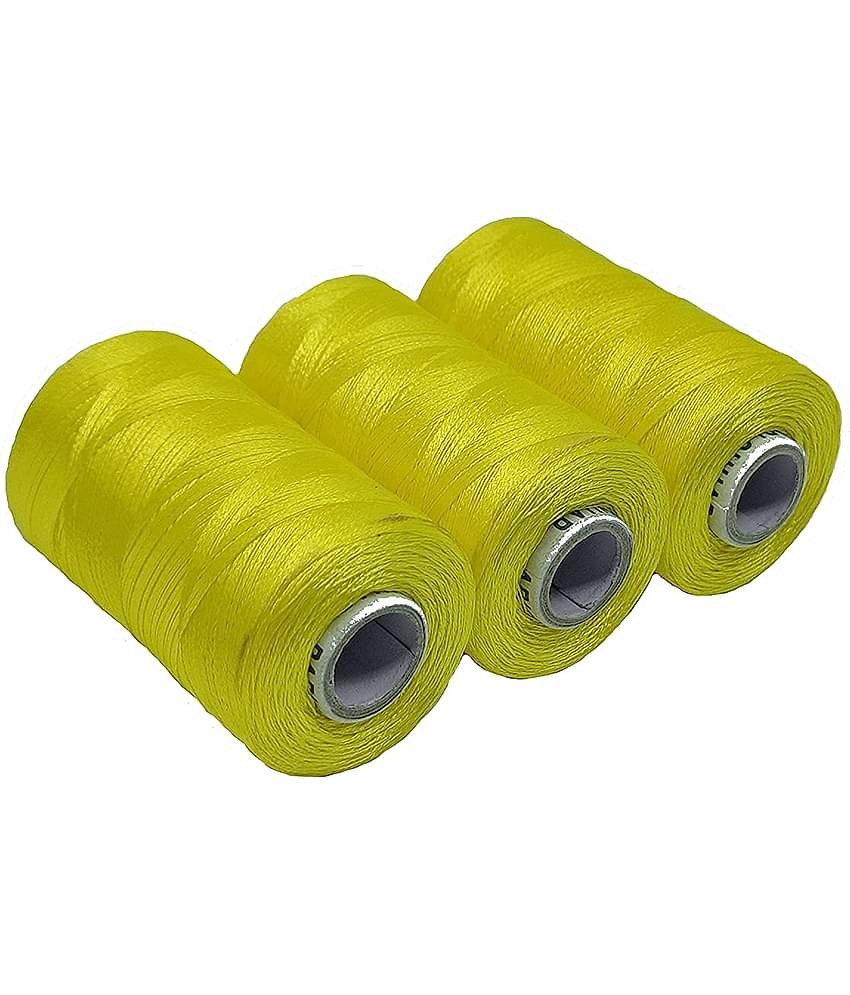 PRANSUNITA Polyster Fluorescent Neon Colour Silk (Resham)Twisted Hand Embroidery ( Pack of 3 )