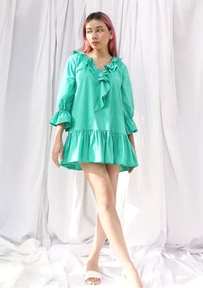 Tia dress (Mini length)-Green / XS