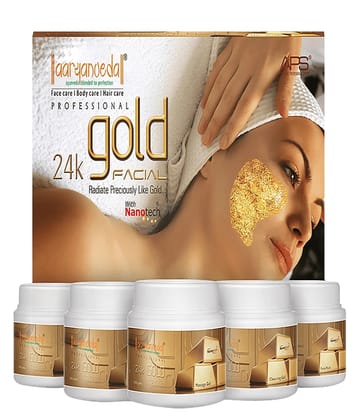 Aaryanveda Professional APS 24K Gold Facial Kit , Premium Anti-Aging & Skin Brightening Spa Kit 510g