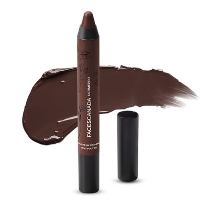 FACESCANADA Ultime Pro Matte Lip Crayon - I Am Your's (Brown), 2.8G | 8Hr Long Stay | Smooth Creamy Matte Texture | Intense Color In 1 Stroke | Chamomile & Cocoa Butter FACESCANADA Ultime Pro Matte Lip Crayon - I Am Your's (Brown), 2.8G | 8Hr Long Stay |